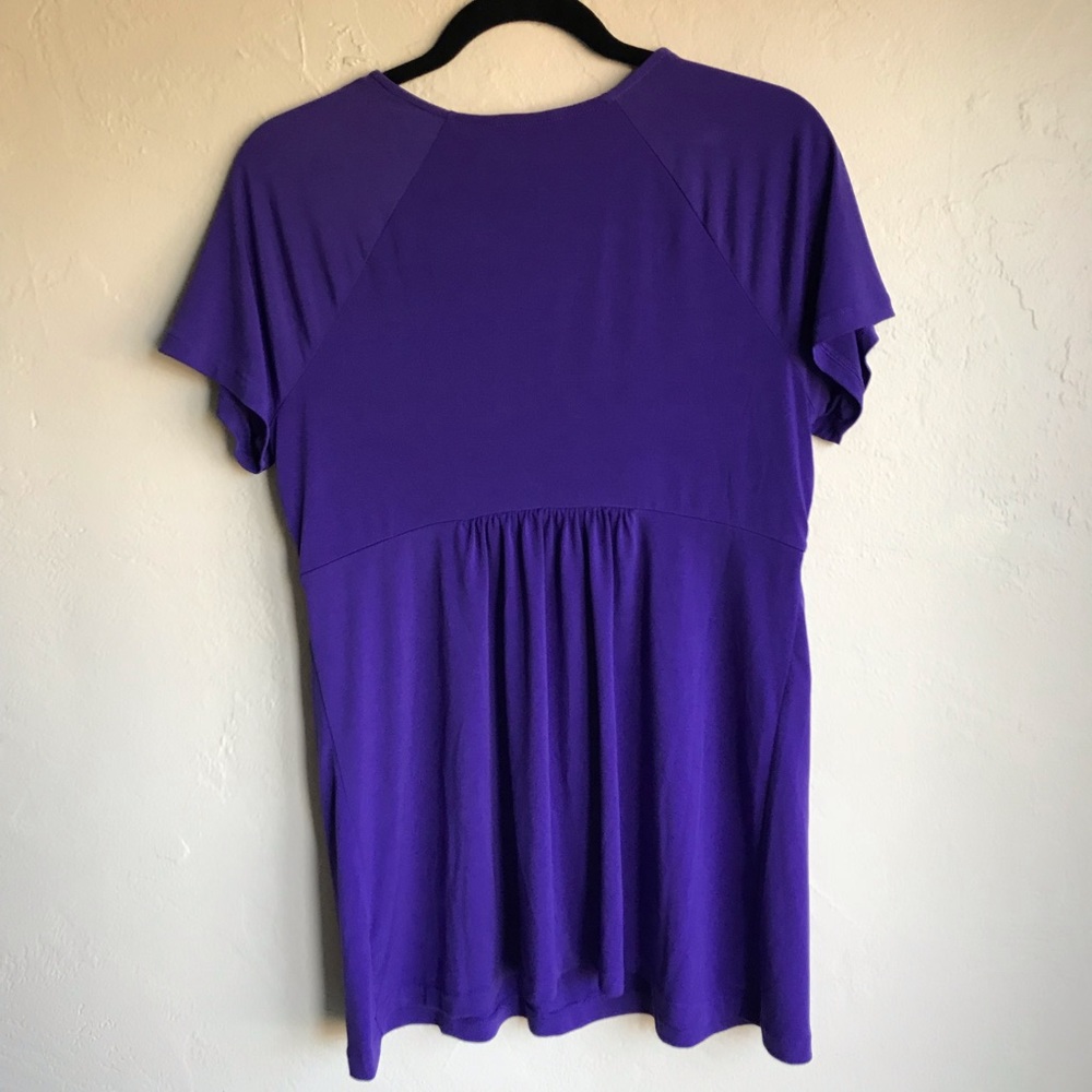 Daisy Fuentes Purple Ruched Blouse - Picture 5 of 6